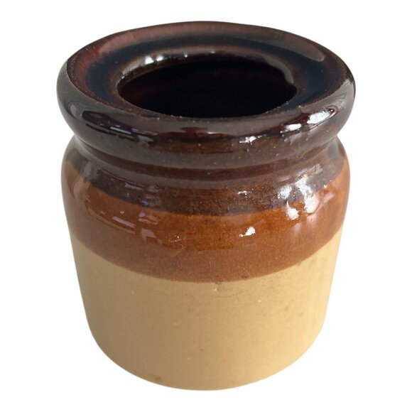 Vintage Armbee Mini Stoneware Crock – Brown Glazed Pottery Jar - Picture 1 of 3
